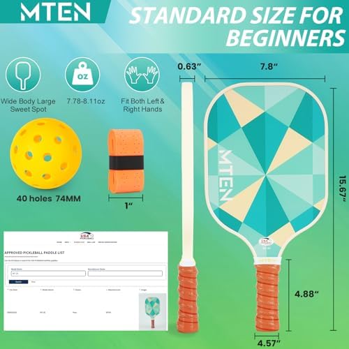 USAPA Approved Fiberglass Surface Pickleball Set for Men and Women Global Recycled Standard