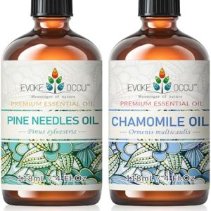 Evoke Occu Pine Needle Essential Oil and Chamomile Essential Oil for Relaxed Mind and Soothing Skin - 4 Fl Oz | Evoke O