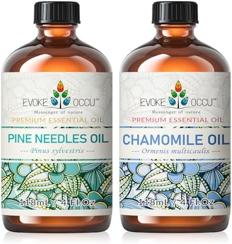 Evoke Occu Pine Needle Essential Oil and Chamomile Essential Oil for Relaxed Mind and Soothing Skin - 4 Fl Oz | Evoke O