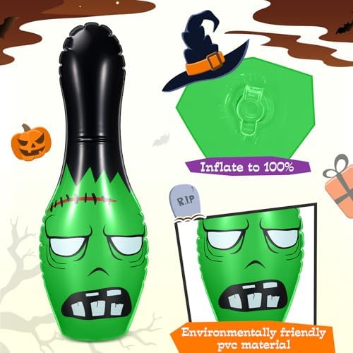 Soulchen Giant Halloween Inflatable Bowling Set for Family Activities