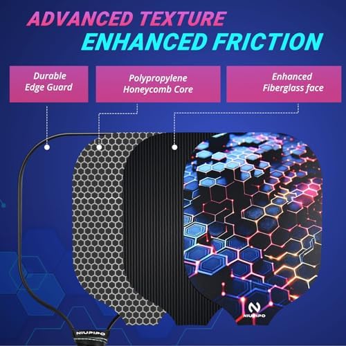 USAPA Approved Lightweight Pickleball Rackets for Casual Players | Durable Fiberglass Surface Picks with Polypropylene