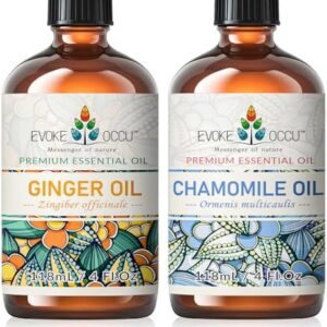 Evoke Occu Ginger and Chamomile Essential Oil for Relaxation - 4 Fl Oz - Stress Relief and Calm