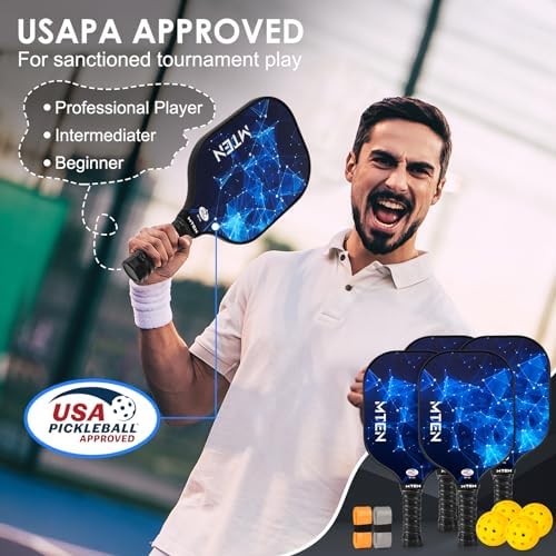 USAPA Approved Fiberglass Surface Pickleball Set for Men and Women Global Recycled Standard