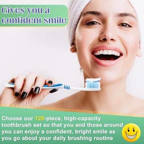 Bulk Disposable Travel Toothbrushes Pack - Soft Bristle Good Cleaning for Kids, Adult & Elderly | 50 Pcs Individually W