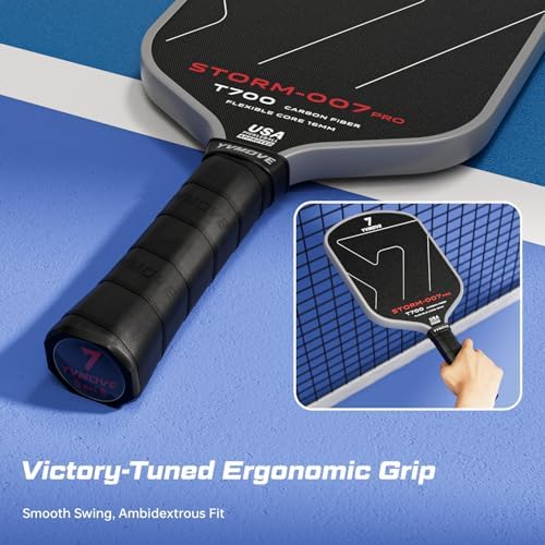 T700 Raw Carbon Fiber Pickleball Paddle for Ultimate Spin & Consistency USAPA ApprovedPremium Pickle Ball Racket with 16