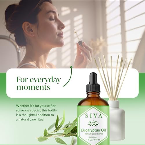 Siva Rosemary Essential Oil - 100% Natural Rosemary Oil – for Skin Care, Hair Care, Aromatherapy - 4 Fl Oz with Dropper