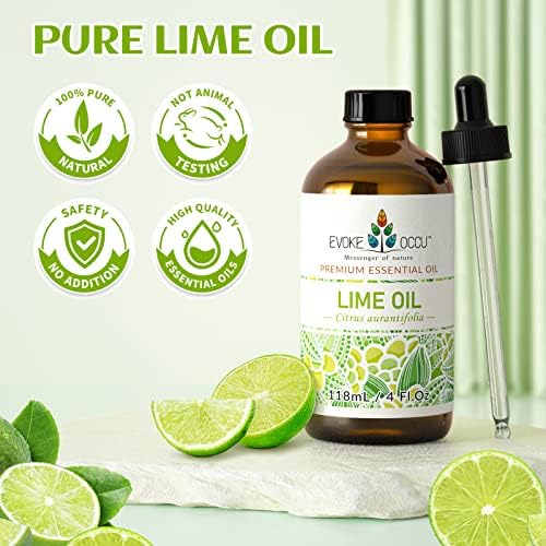 EVOKE OCCU Geranium and Lime Essential Oil for Home Fragrance - Ideal for Relaxation - 4 Fl Oz EVOKE OCCU Geranium and