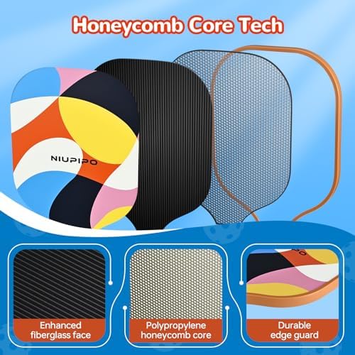 USAPA Approved Lightweight Pickleball Rackets for Casual Players | Durable Fiberglass Surface Picks with Polypropylene