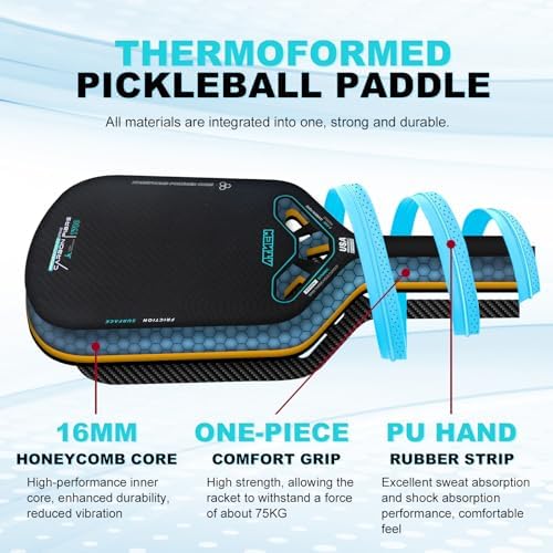 High Performance 3K Carbon Fiber Pickleball Paddle T700 for Advanced Players in Tournamens | USAPA Approved 16MM Thermo
