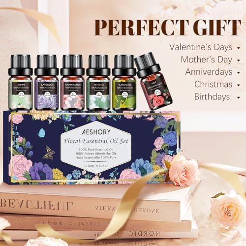 Woody Essential Oils Set for Candle Making & Diffuser - 6x10ML Teakwood, Sandalwood, Cedarwood, Cypress, Forest Pine, F