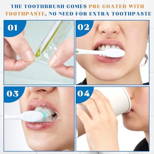 Maxcheck Colorful Prepasted Toothbrushes for Travel and Hotel Use (200 Pack, Blue,Orange,Green,Purple) Maxcheck Prepas