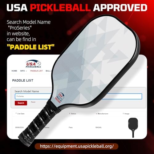 BAGAIL USAPA Approved Pickleball Paddles Set for Traction and Stability | Lightweight BAGAIL Pickleball Rackets with 4
