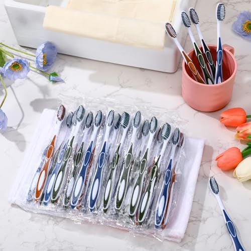 Maxcheck Colorful Prepasted Toothbrushes for Travel and Hotel Use (200 Pack, Blue,Orange,Green,Purple) Maxcheck Prepas