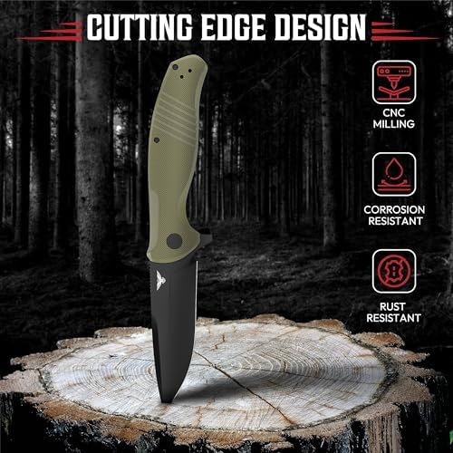 Tactical D2 Pocket Knife for Men | |75" D2 Knife Steel EDC Knife with Case | Best Men's Work & EDC Pocket Knife