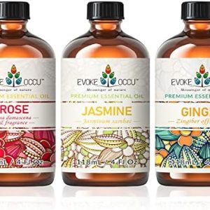 Evoke Occu Rose Essential Oil Jasmine Oil Ginger Essential Oil for Face and Body Skin Care | Evoke Occu Rose Essentia