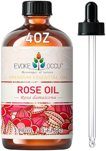 Evoke Occu Clove Essential Oil and Rose Essential Oil for Home Fragrance and Stress Relief - Pure and Natural 4 Fl Oz |