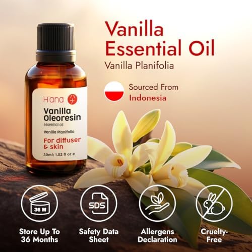 H'ana Sandalwood Essential Oil - 1.02 Fl Oz - for Hair and Skin, Aromatherapy, DIY Soap Making - ClimatePartner Certifie