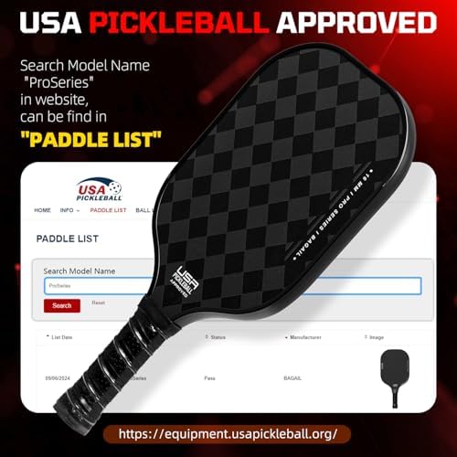 BAGAIL USAPA Approved Pickleball Paddles Set for Traction and Stability | Lightweight BAGAIL Pickleball Rackets with 4