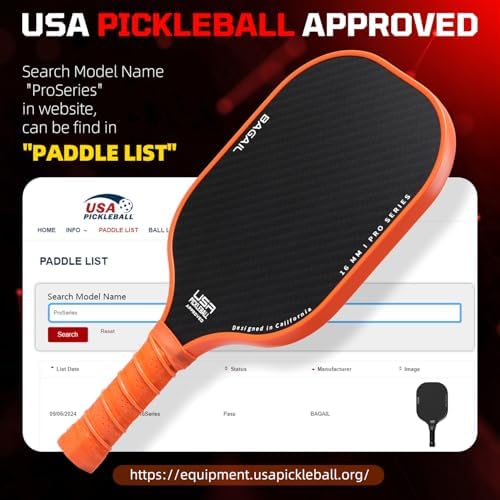 BAGAIL USAPA Approved Pickleball Paddles Set for Traction and Stability | Lightweight BAGAIL Pickleball Rackets with 4