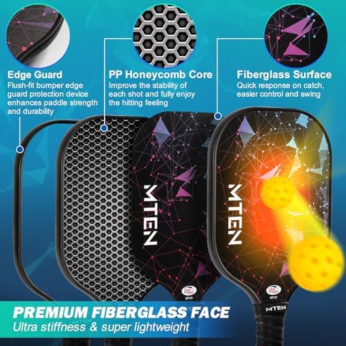 USAPA Approved Fiberglass Surface Pickleball Set for Men and Women Global Recycled Standard