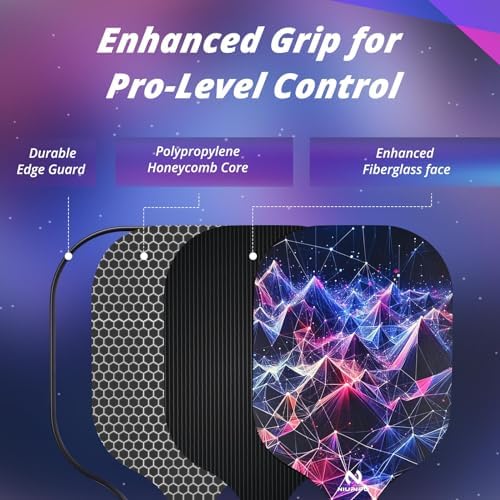 USAPA Approved Lightweight Pickleball Rackets for Casual Players | Durable Fiberglass Surface Picks with Polypropylene