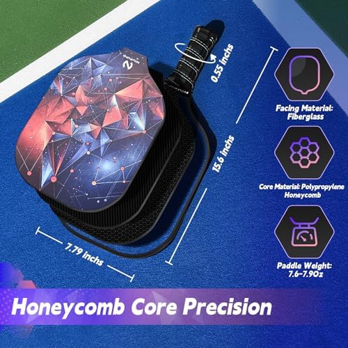 USAPA Approved Lightweight Pickleball Rackets for Casual Players | Durable Fiberglass Surface Picks with Polypropylene