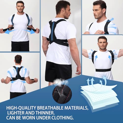 Adjustable Back Brace for Back, Neck and Shoulder Pain Relief - Posture Corrector for Men and Women | Scoliosis, Hunchb