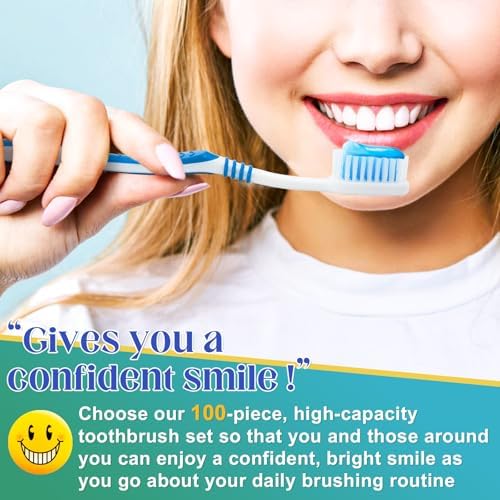 Bulk Disposable Travel Toothbrushes Pack - Soft Bristle Good Cleaning for Kids, Adult & Elderly | 50 Pcs Individually W