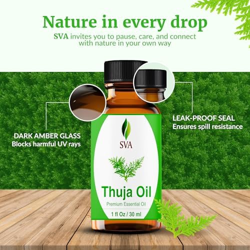 SVA Frankincense Essential Oil - 100% Natural Boswellia Carterii Oil for Aromatherapy and Skin Care - 1 Fl Oz with Dropp