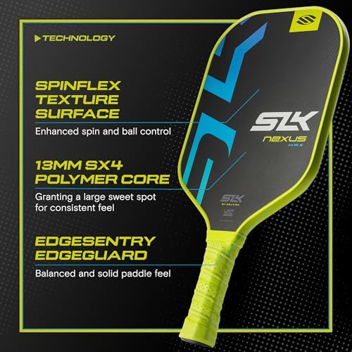 SLK Latitude & Nexus Pickleball Paddles: Graphite Face with SpinFlex Surface for Control and Power | REV-Core+ / SX4 Pol