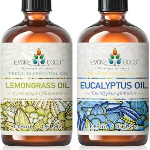 EVOKE OCCU Lemongrass and Eucalyptus Essential Oils for Relief - Pain Relief & Inhaler Use - 4 Fl Oz EVOKE OCCU Lemong