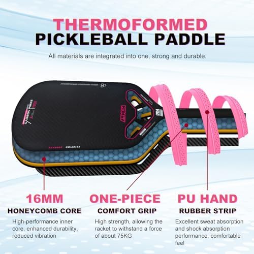 High Performance 3K Carbon Fiber Pickleball Paddle T700 for Advanced Players in Tournamens | USAPA Approved 16MM Thermo