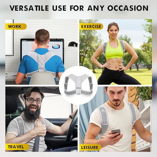Adjustable Back Posture Corrector for Men and Women | Mid, Upper Spine Support Posture Straightener | Neck, Shoulder, C