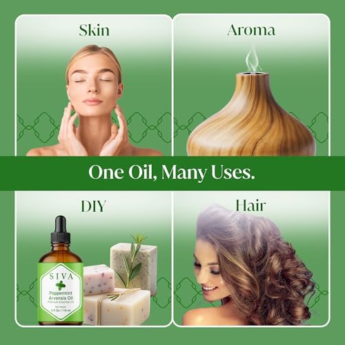 Siva 100% Natural Eucalyptus Essential Oil - 4 Fl Oz – Diffuser and Skin Care - Perfect for Aromatherapy and Hair Care