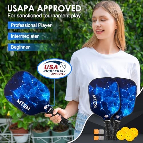 USAPA Approved Fiberglass Surface Pickleball Set for Men and Women Global Recycled Standard