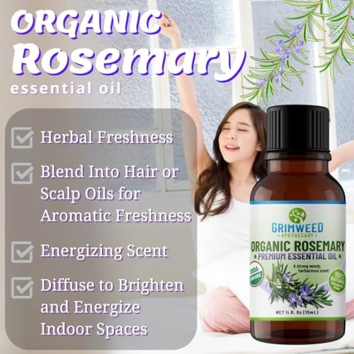 Grimweed Apothecary USDA Organic Cinnamon Essential Oil - Therapeutic Grade - 15mL - Diffuser Oil - 100% All Natural - w