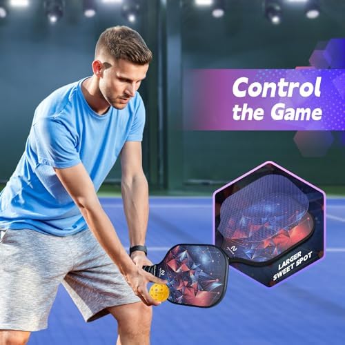 USAPA Approved Lightweight Pickleball Rackets for Casual Players | Durable Fiberglass Surface Picks with Polypropylene