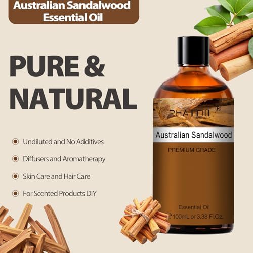 PHATOIL Australian Sandalwood Essential Oil |38Fl Oz for Hair Care and Body Skin Care | PHATOIL Australian Sandalwood E