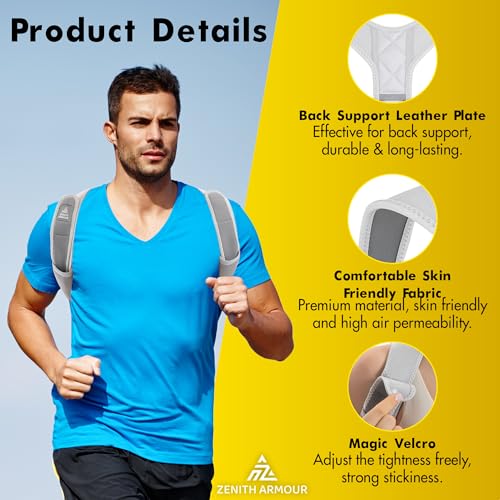 Adjustable Back Posture Corrector for Men and Women | Mid, Upper Spine Support Posture Straightener | Neck, Shoulder, C