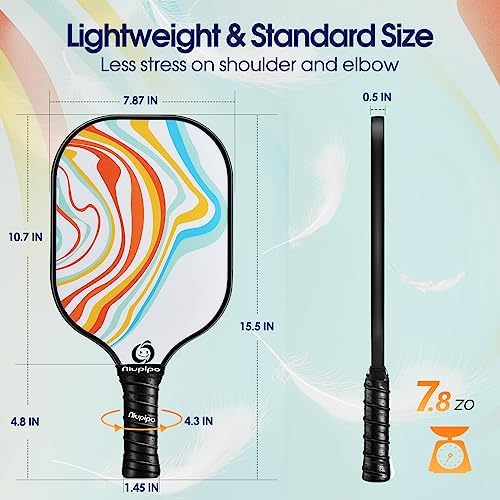 USAPA Approved Lightweight Pickleball Rackets for Casual Players | Durable Fiberglass Surface Picks with Polypropylene