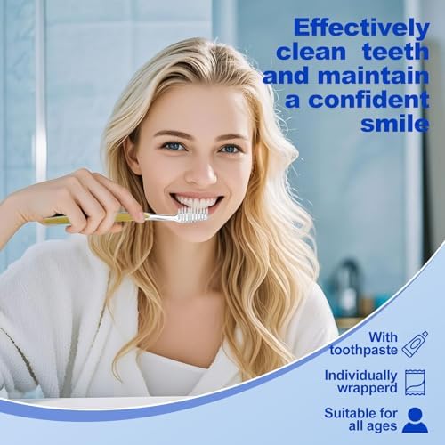 20pcs Disposable Toothbrushes with Toothpaste for Travel (Travel Friendly, Portable, Hygienic) | 20pcs Disposable Tooth