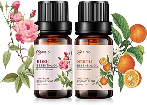 Sandalwood & Clary Sage Essential Oils for Aroma and Spa - 100% Pure Organic Natural Plant Oils, 2x10ML Sandalwood & C