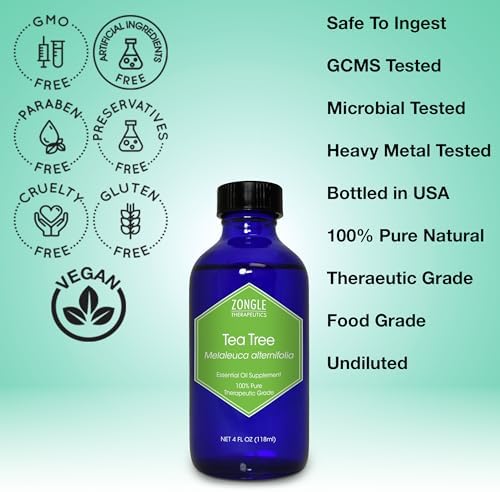 100% Pure Frankincense Essential Oil, Food Grade, for Face and Beauty, by Zongle Therapeutics, 4 OZ | Edible Frankincen