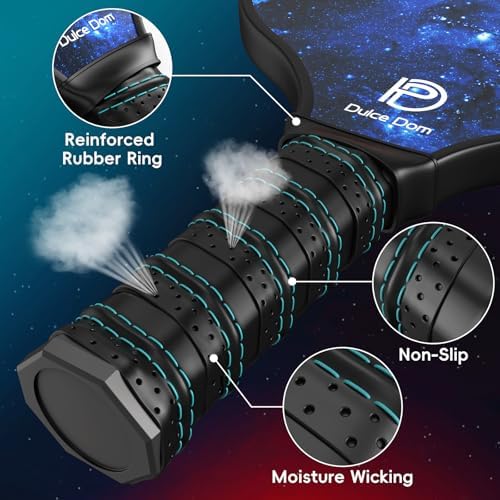 DULCE DOM USAPA Approved Fiberglass/Carbon Fiber Pickleball Paddles Set of 4 for Training | DULCE DOM 4 Indoor Outdoor