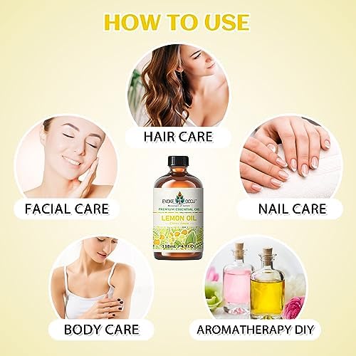 Evoke Occu Peppermint and Lemon Essential Oils - Refreshing and Hydrating for Home and Office - 4 Fl Oz