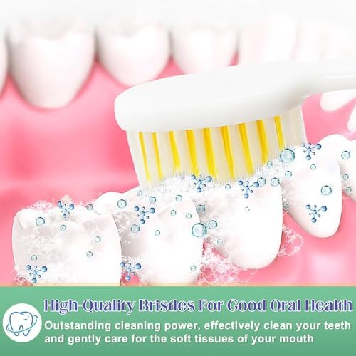 Bulk Disposable Travel Toothbrushes Pack - Soft Bristle Good Cleaning for Kids, Adult & Elderly | 50 Pcs Individually W