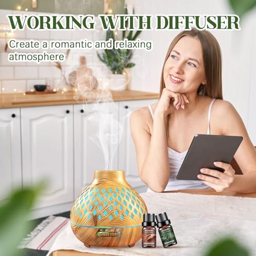 Woody Essential Oils Set for Candle Making & Diffuser - 6x10ML Teakwood, Sandalwood, Cedarwood, Cypress, Forest Pine, F