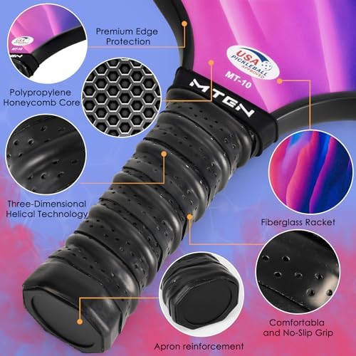 USAPA Approved Fiberglass Surface Pickleball Set for Men and Women Global Recycled Standard