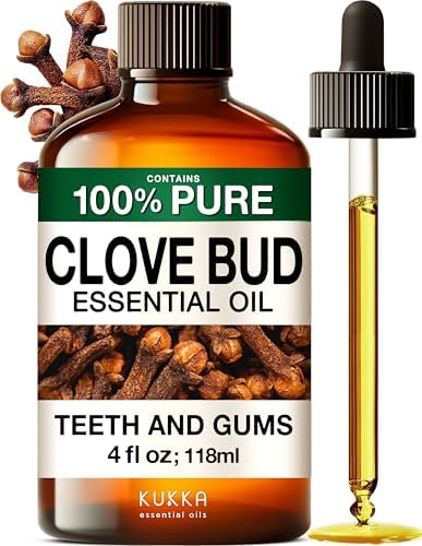 KUKKA Clove Essential Oils for Hair, Skin, Diffuser, and Aromatherapy USDA Organic | KUKKA Clove Essential Oils 4 Fl Oz