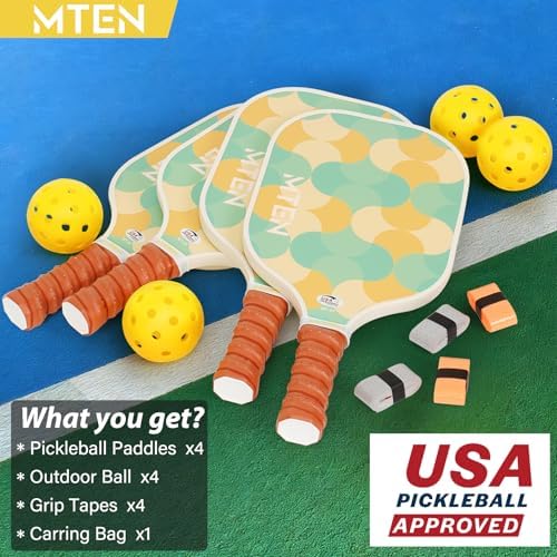 USAPA Approved Fiberglass Surface Pickleball Set for Men and Women Global Recycled Standard
